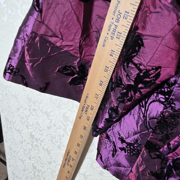 Susan Graver Patchwork Satin Burnout Velvet Jacket sz 2X Purple Black Cocktail - Picture 15 of 16